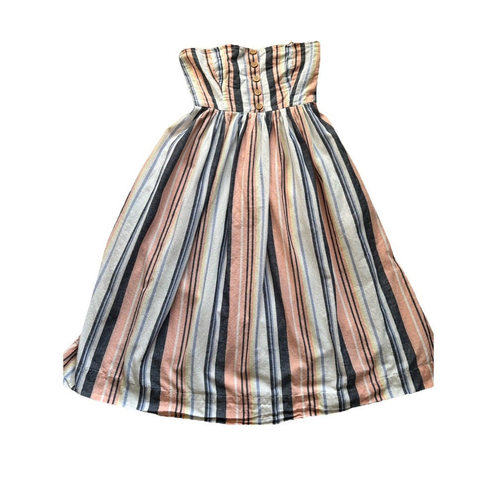 Free People Lilah Striped Pleated Maxi Dress Summer Vacation Size Medium